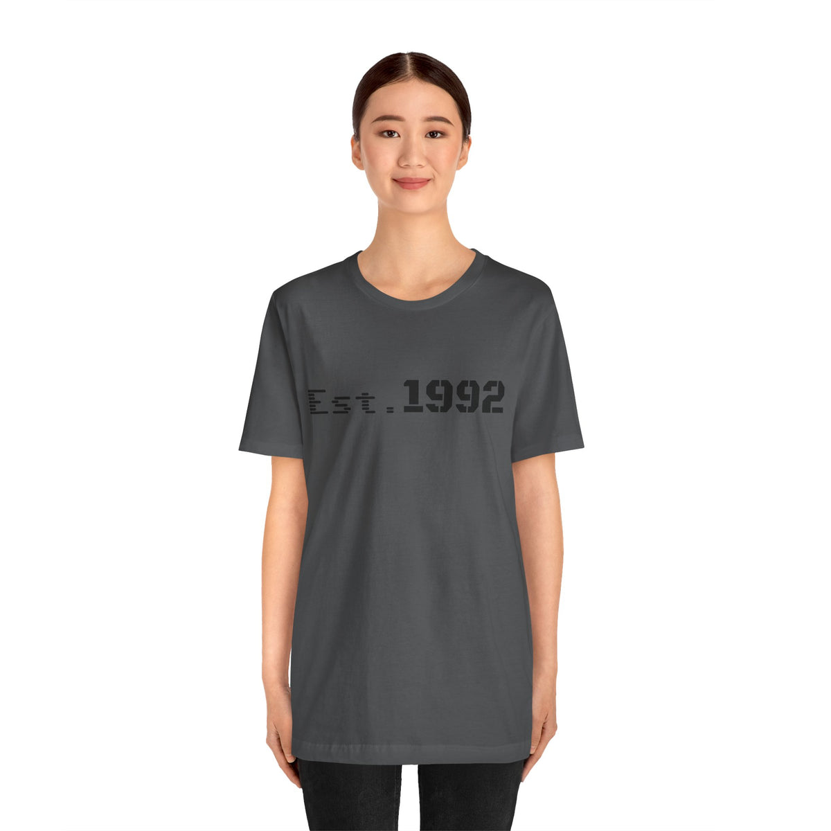 Retro vintage Est. 1992 T-shirt by Printify featuring a classic design and bold text on soft cotton fabric.
