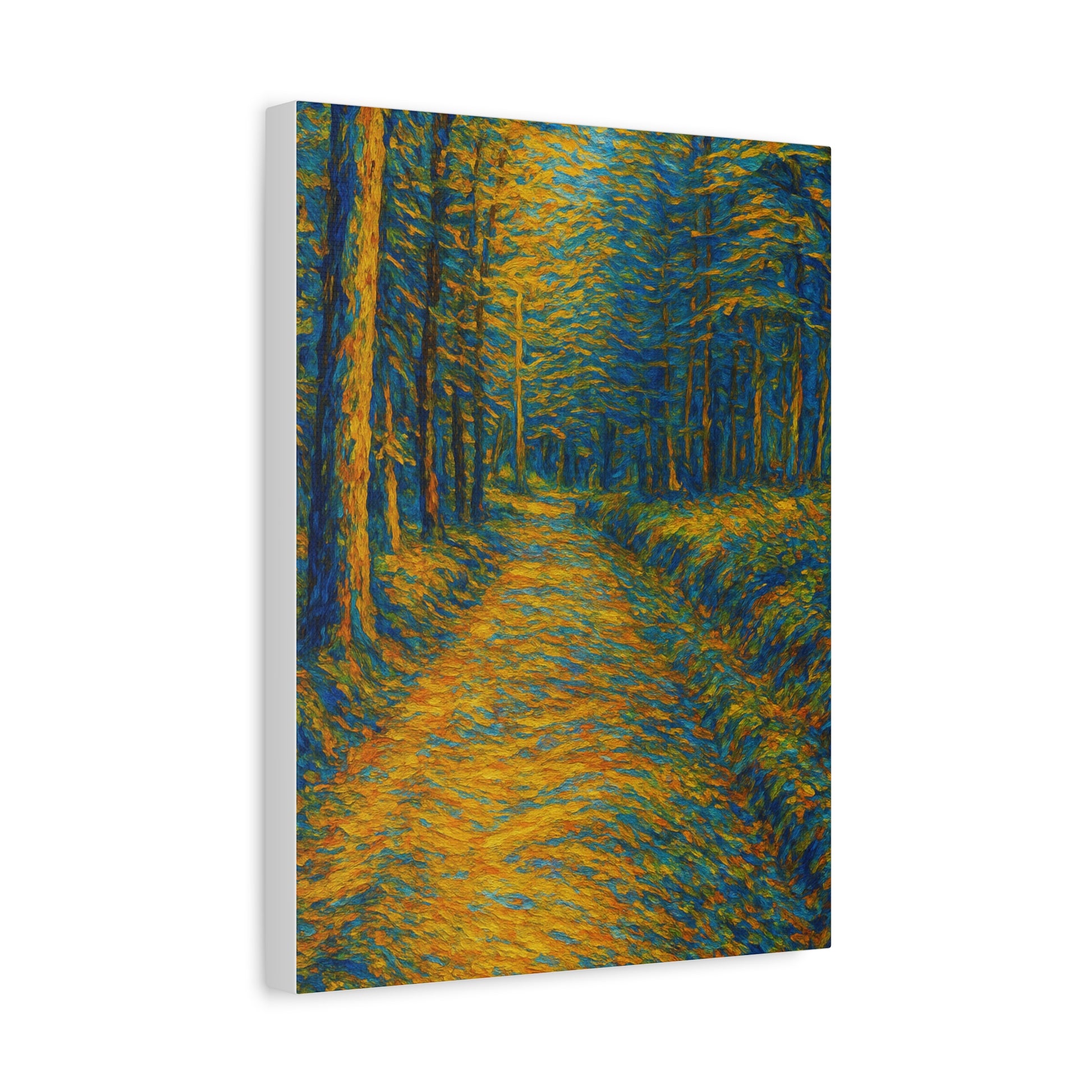 Van Gogh Style Forest Canvas Art | Nature Wall Decor, Home Office Accent, Gift for Nature Lovers, Gallery Wrapped, Living Room Wall Art - TRV