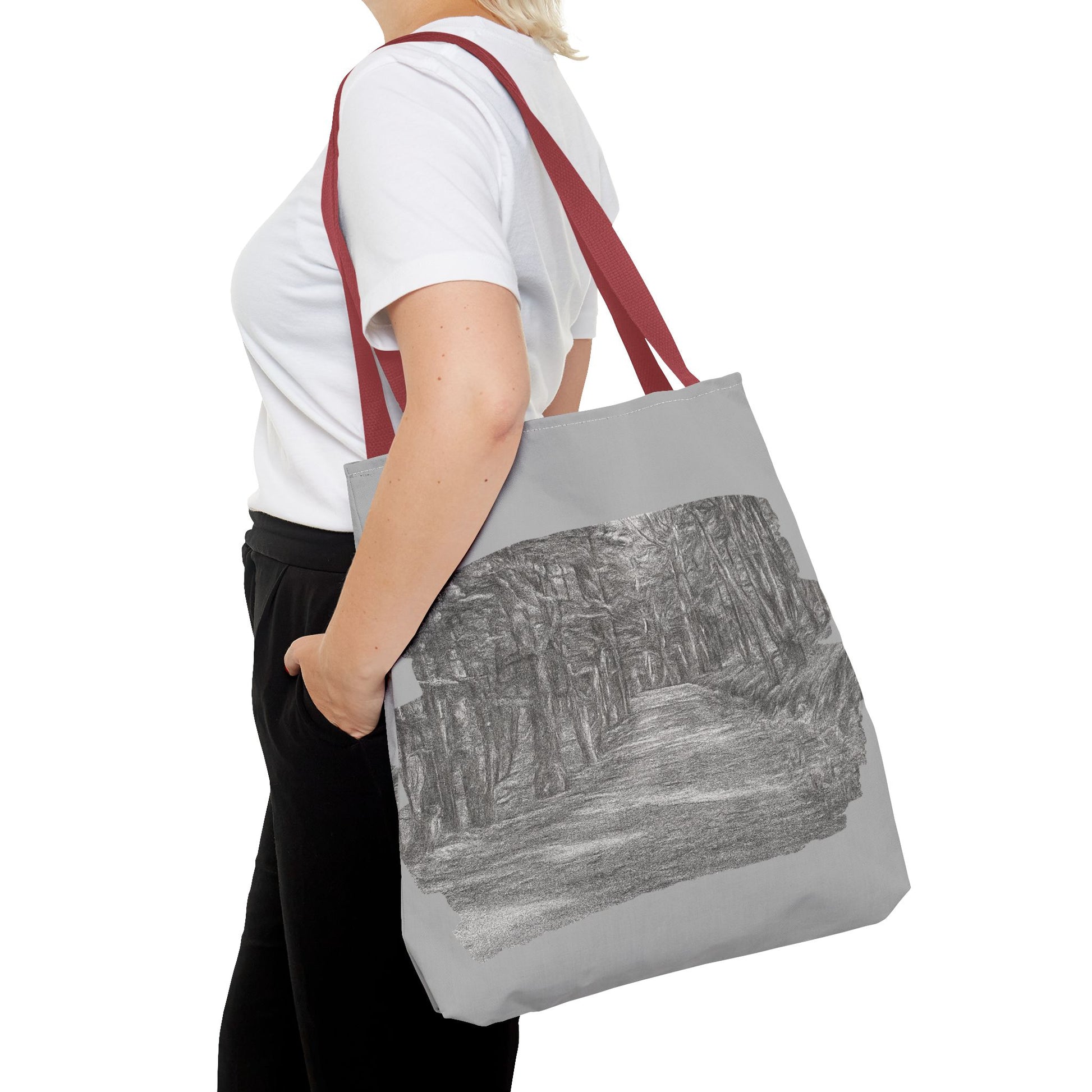Scenic Path Tote Bag, Reversible Tote, Eco-Friendly Shopper, Outdoor Adventure Bag, Gift for Nature Lovers, Stylish Carryall - TRV