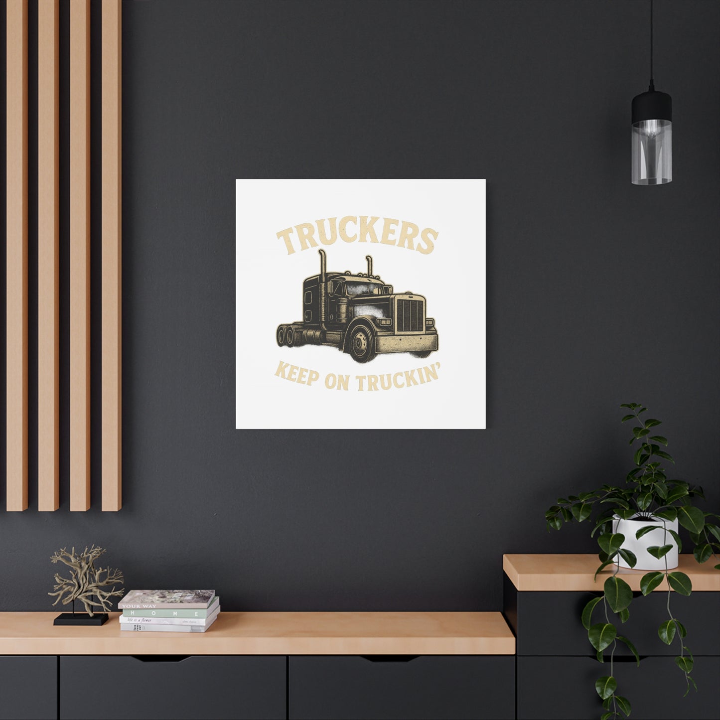 Truckers Canvas Wall Art, Keep on Truckin' Decor, Gift for Drivers, Trucking Artwork, Transportation Gift - TRV
