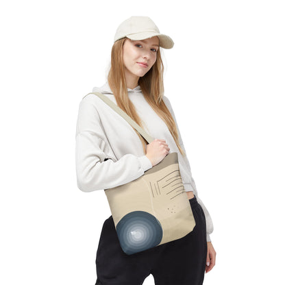 Abstract Neutral Waves Tote Bag | Geometric Circle Pattern