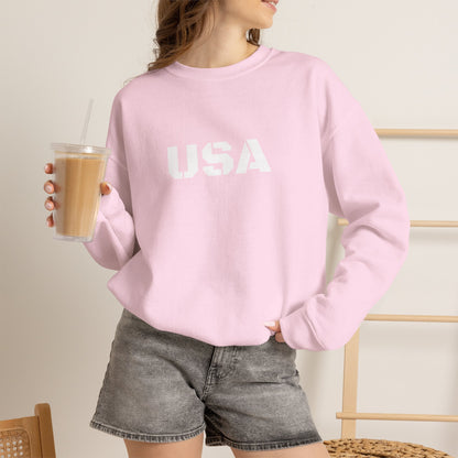 Printify USA crewneck sweatshirt featuring a patriotic design, ideal for casual wear and seasonal comfort.