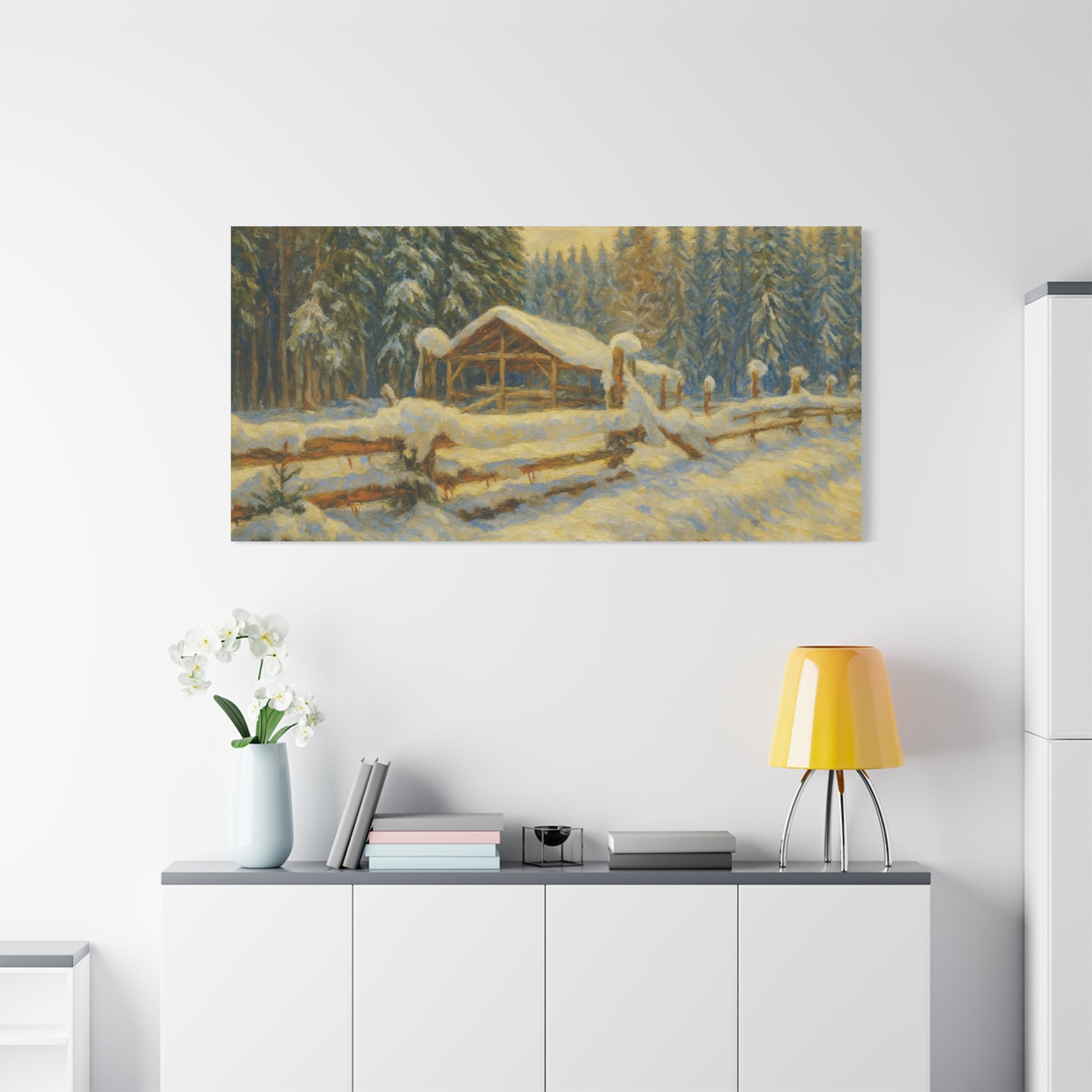 Canvas Wall Art, Winter Landscape Print, Home Decor, Rustic Art, Gift for Nature Lovers, Holiday Decoration - TRV