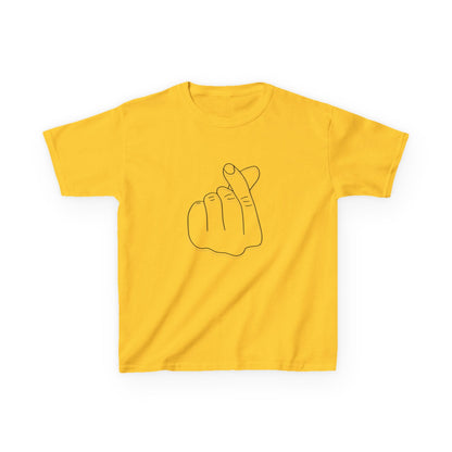 Cute Kids Heavy Cotton Tee - K-Pop Inspired Love Gesture