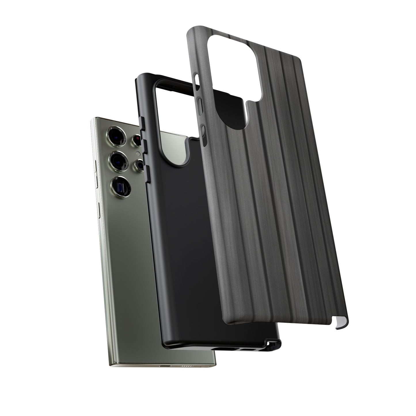 Ribbed metal texture phone case for iPhone by Printify, featuring a tough protective design with a sleek, modern look.