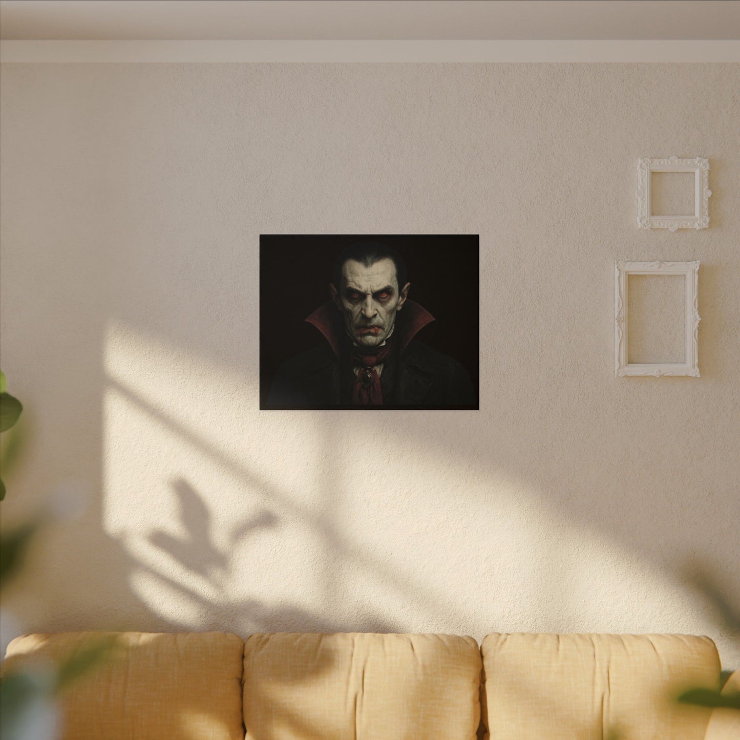 Gothic Vampire Canvas Wall Art, Spooky Decor, Halloween Home Accent, Creepy Art Piece, Horror Themed Gift