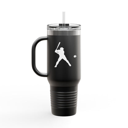 Insulated Travel Mug for Sports Lovers, 40oz Tumbler, Red Baseball Design, Perfect Gift for Fans, Outdoor Adventures, Road Trips, Tailgating