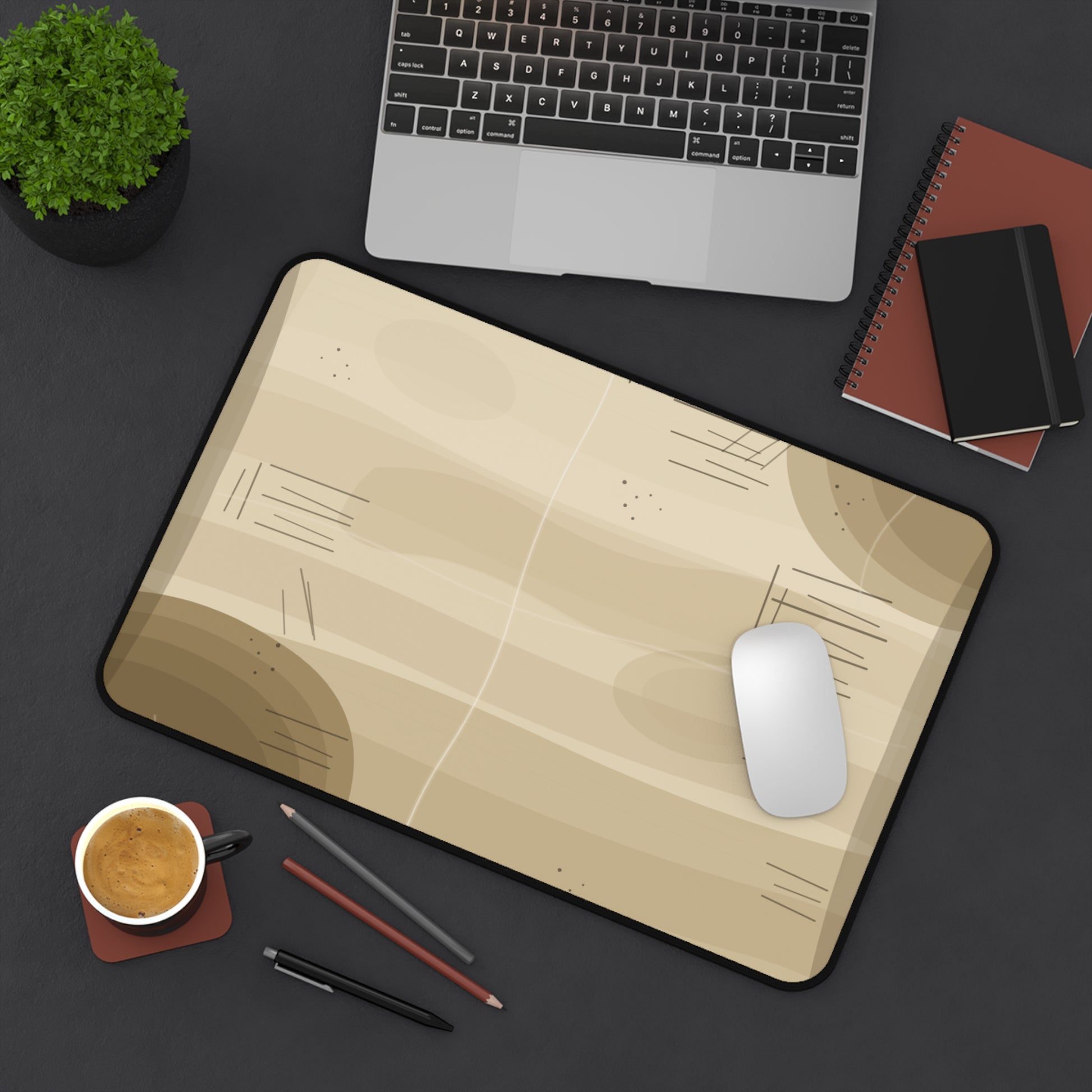 Vintage Wood Grain Desk Mat | Beige Rustic Mouse Pad - TRV