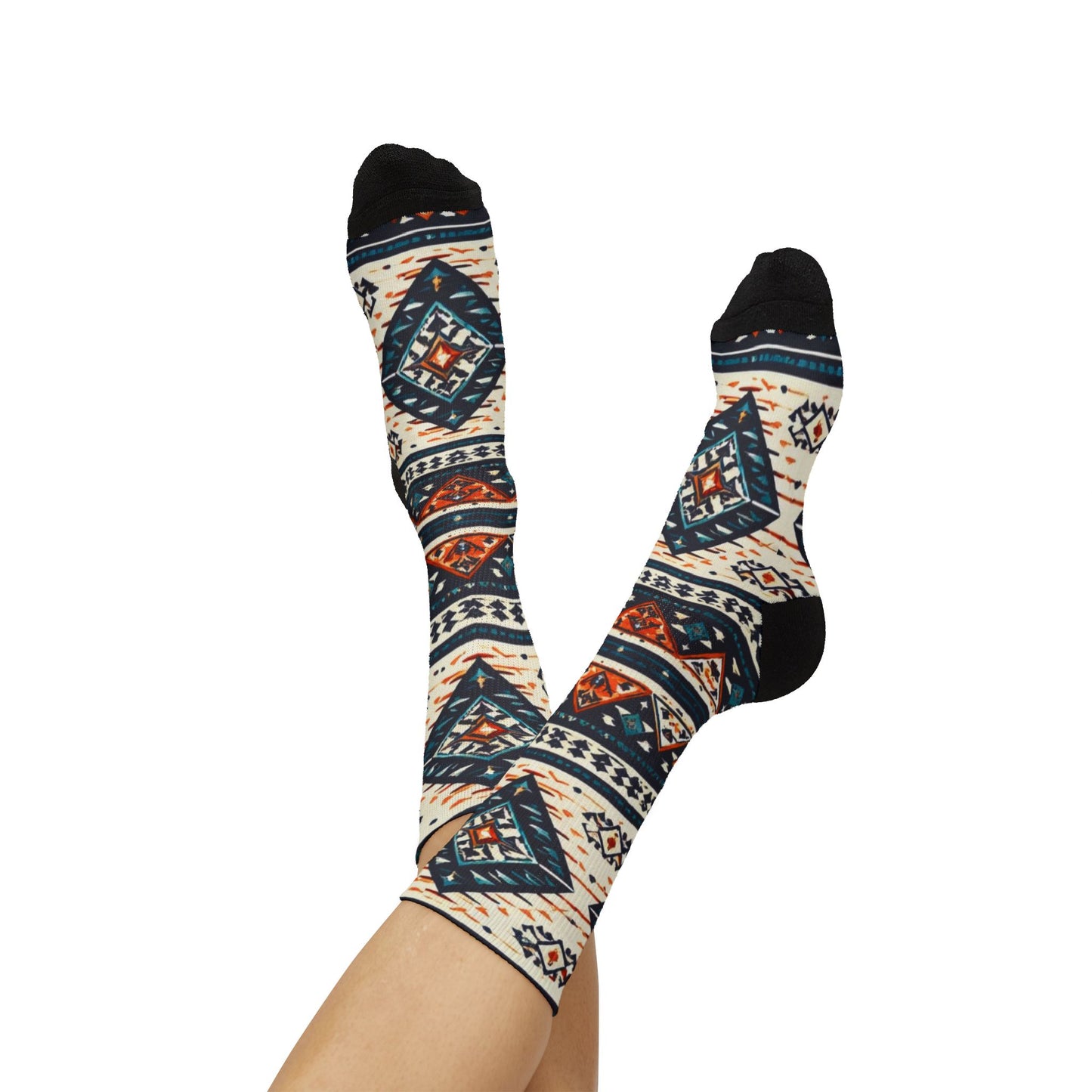 Southwestern Aztec Pattern Socks | Tribal Geometric Sublimation Socks