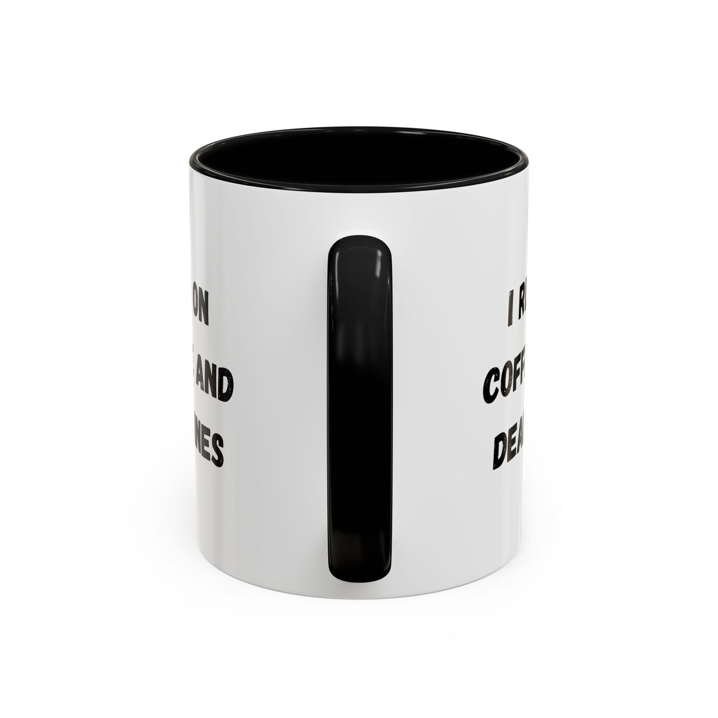 I Run on Coffee and Deadlines Mug, Motivational Coffee Cup, Office Mug, Gift for Writers, Caffeine Lover's Mug, Funny Coffee Cup