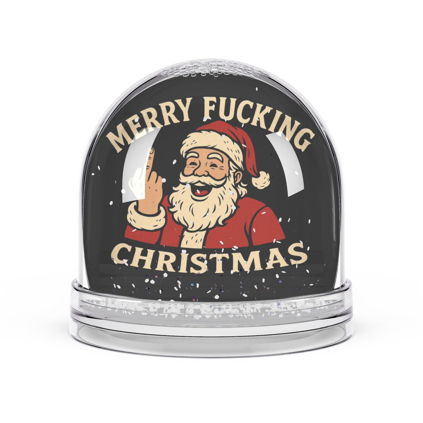 Humorous Christmas Snow Globe, Festive Holiday Décor, Santa Snow Globe, Unique Gift for Friends, Funny Christmas Décor - TRV