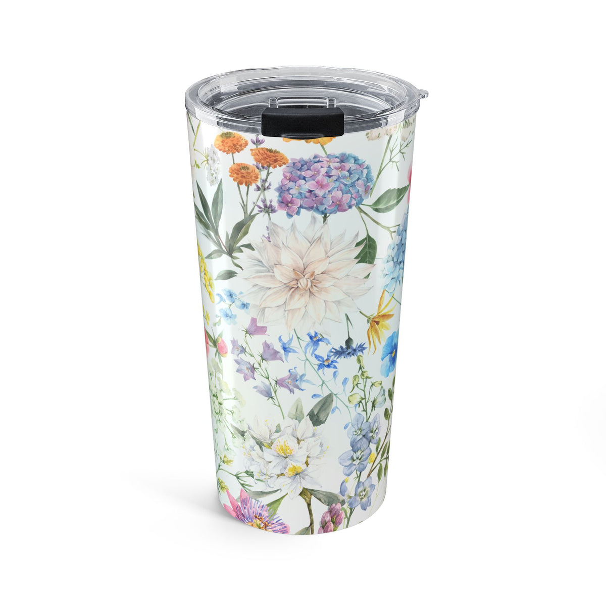 Pastel wildflower watercolor 20oz insulated stainless steel tumbler - view 2