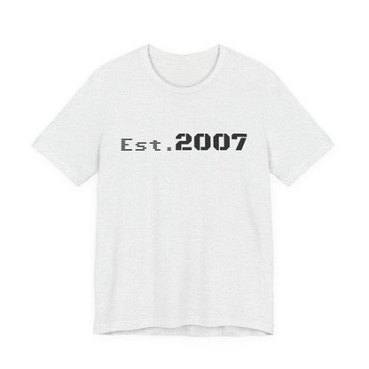 Vintage Est. 2007 Printify T-shirt featuring a classic design with the established year printed prominently on the front.
