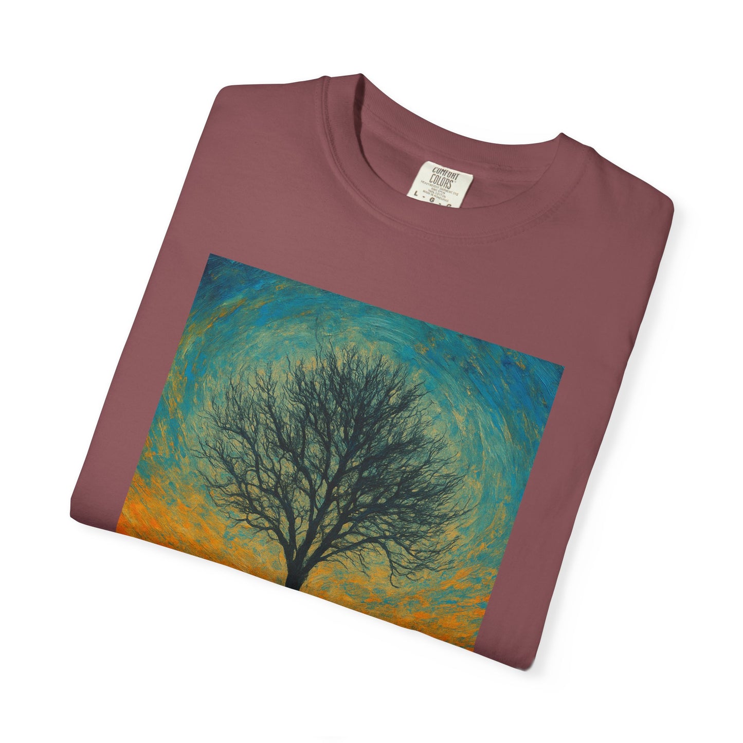 Nature-Themed Unisex Garment-Dyed T-Shirt - Tree Design, Bohemian Tee, Nature Lover Gift, Eco-Friendly Fashion, Casual Wear - TRV