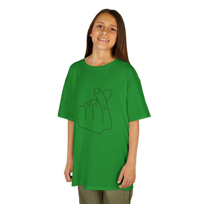 Cute Kids Heavy Cotton Tee - K-Pop Inspired Love Gesture
