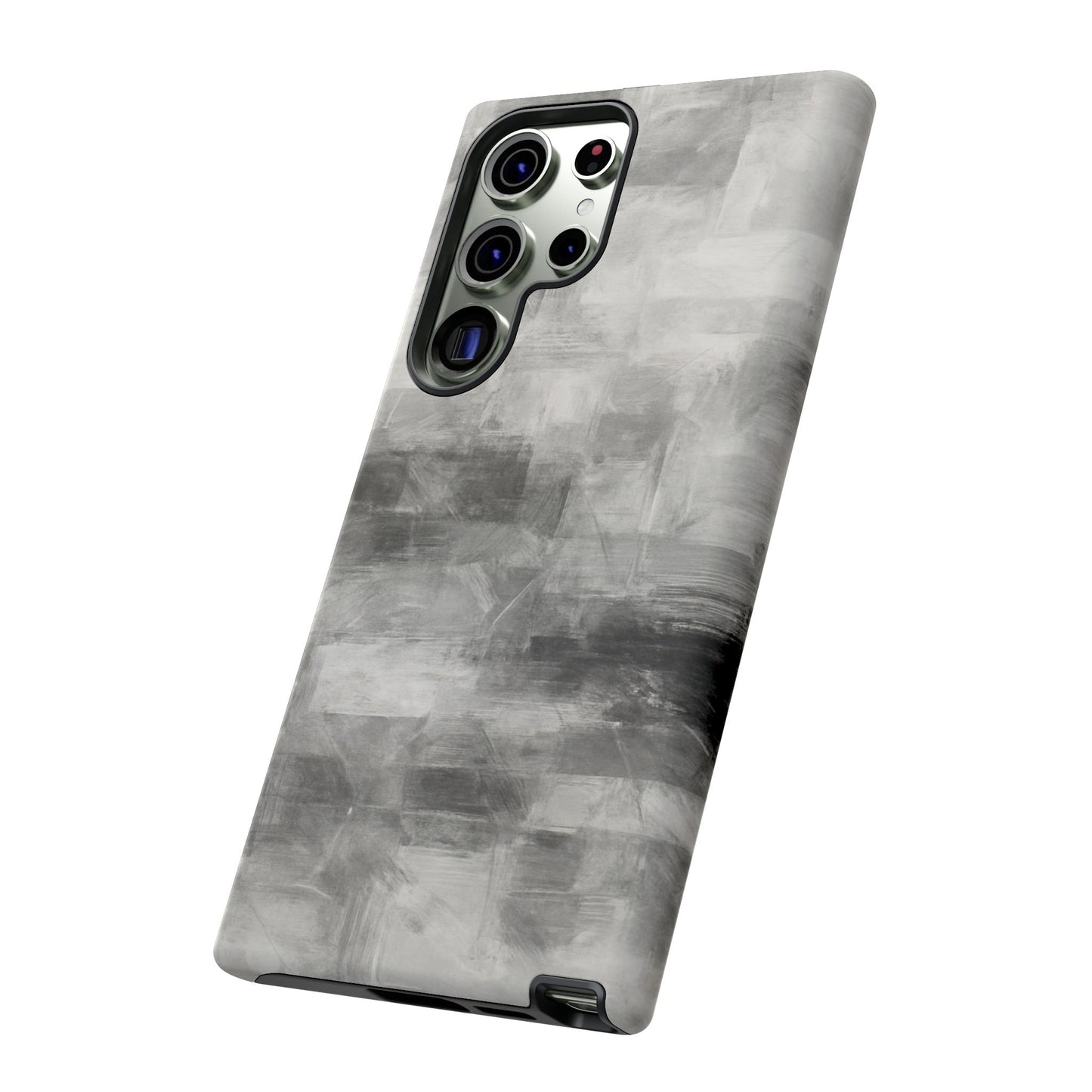 Abstract gray grid phone case for iPhone by Printify, showing a tough protective design with a modern geometric pattern.