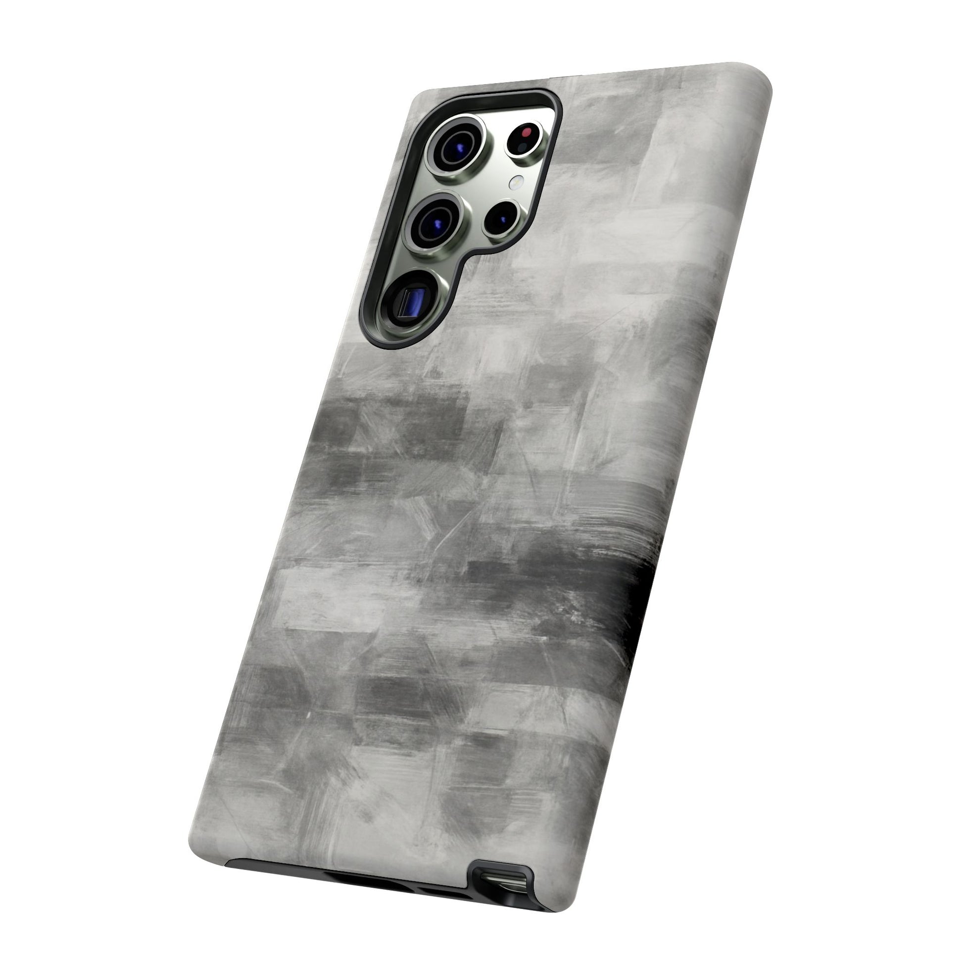 Abstract gray grid phone case for iPhone by Printify, showing a tough protective design with a modern geometric pattern.