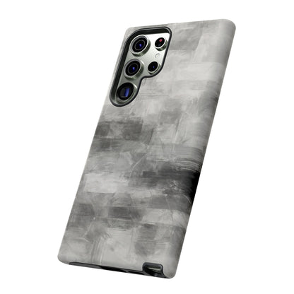 Abstract gray grid phone case for iPhone by Printify, showing a tough protective design with a modern geometric pattern.