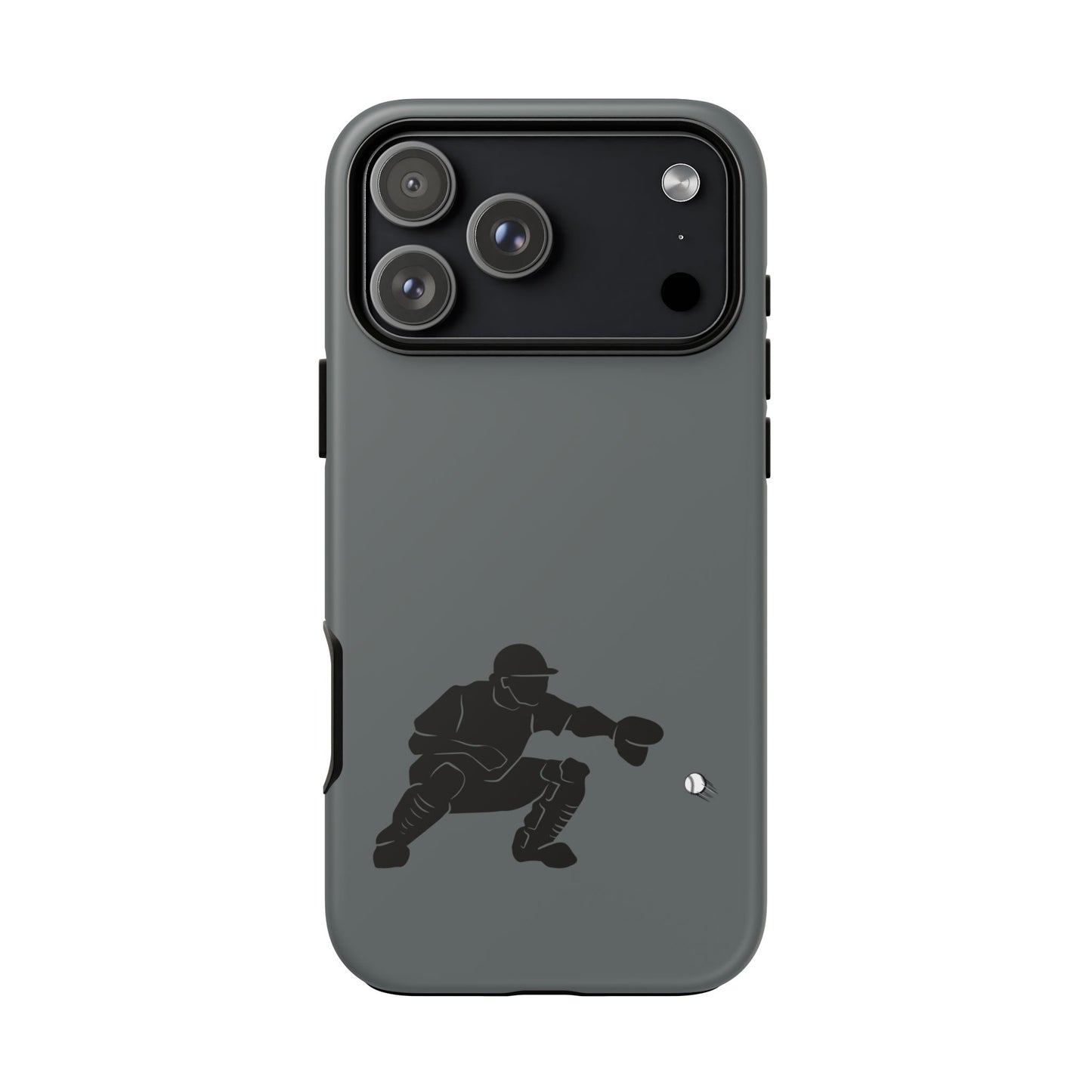 Printify baseball catcher phone case, durable protective cover with catcher design for iPhone and Android smartphones.