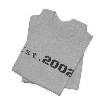 Vintage Est. 2002 T-shirt by Printify featuring a classic design celebrating the year established.
