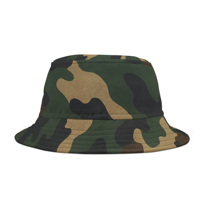 Camouflage Bucket Hat - Trendy AOP Headwear, Summer Fashion Accessory, Outdoor Adventure Cap, Unique Gift for Him/Her, Stylish Festival Hat - TRV