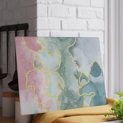 Pastel Marble Gold Vein Glass Cutting Board - view 6