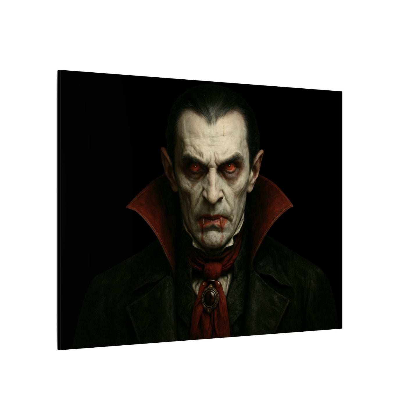 Vampire Portrait Canvas Wall Art – Gothic Dracula Matte Stretched Print