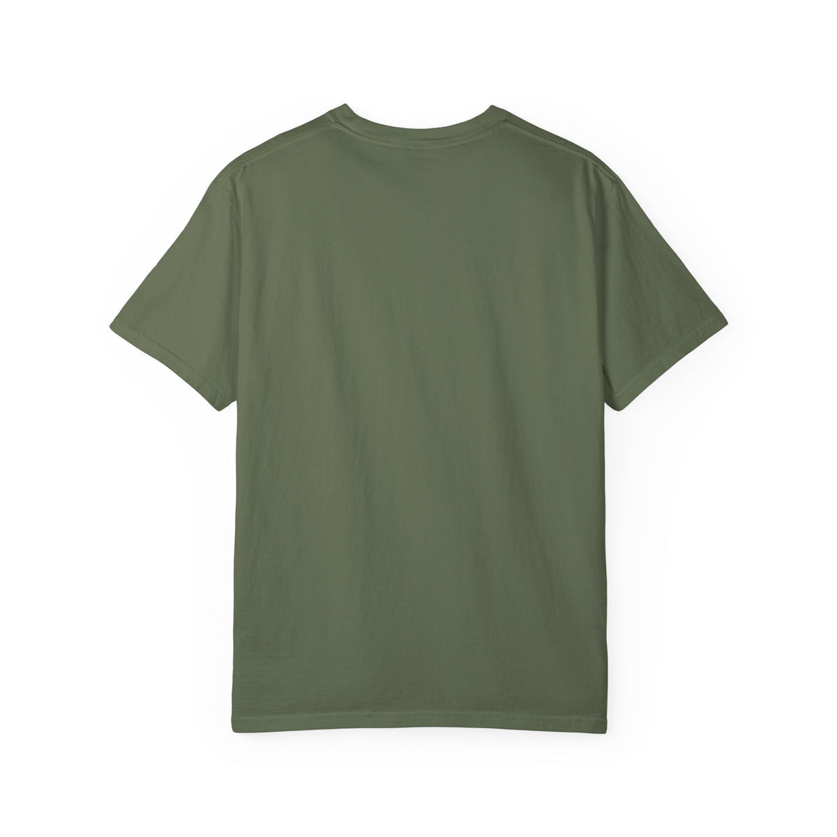 Unisex garment-dyed T-shirt with printed logo design, made by Printify, casual and comfortable for everyday wear.