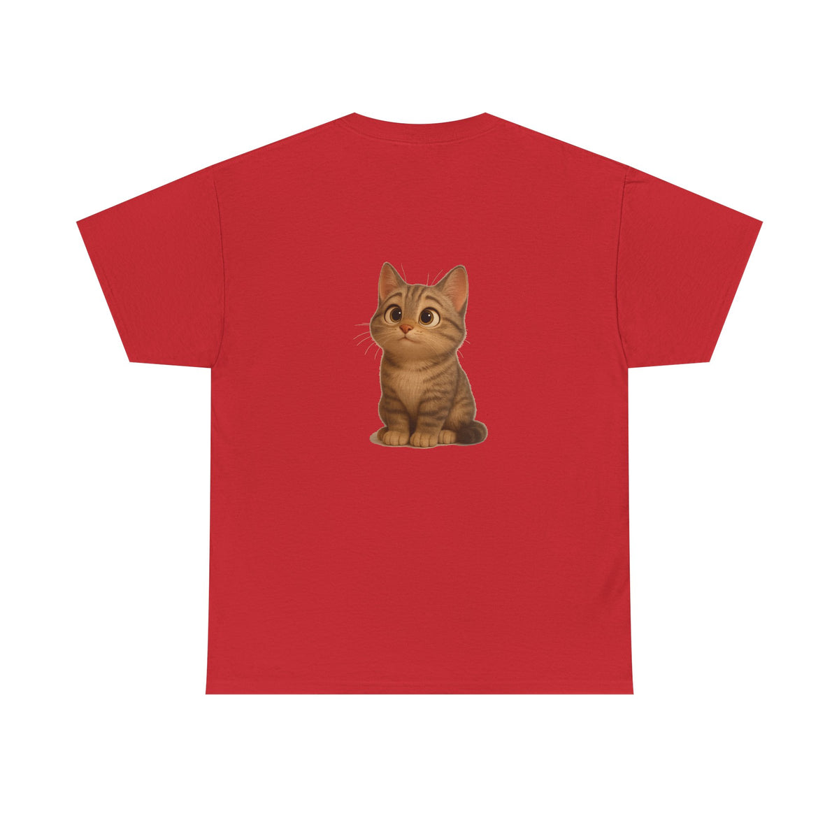 Brown kitten graphic T-shirt for cat lovers, featuring a cute feline design on a comfortable Printify T-shirt.
