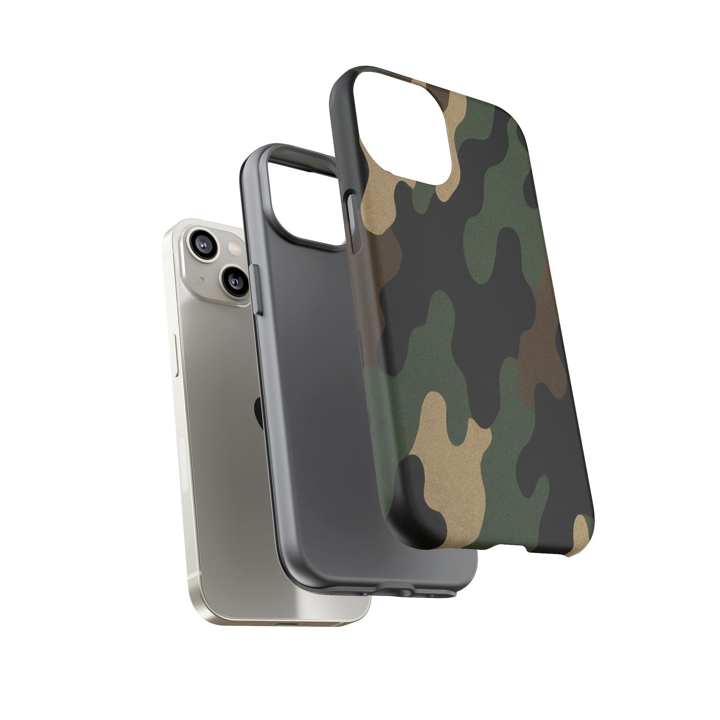 Military green camo Printify tough phone case with rugged protective design for smartphones.