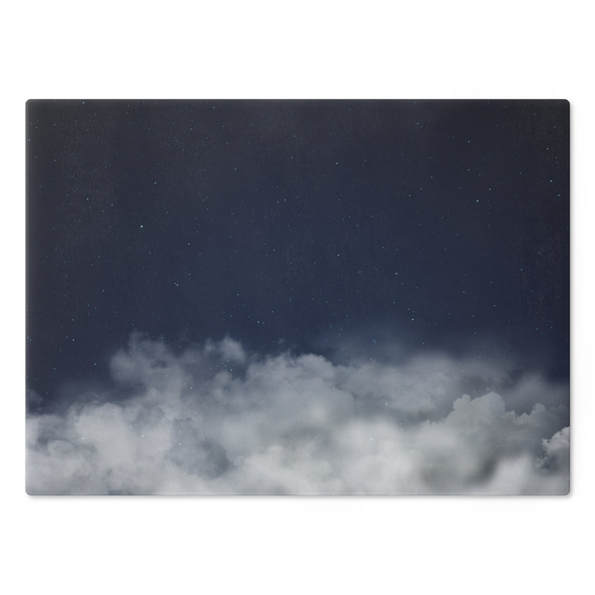 Cloudscape Glass Cutting Board — Moody Mist Kitchen Decor
