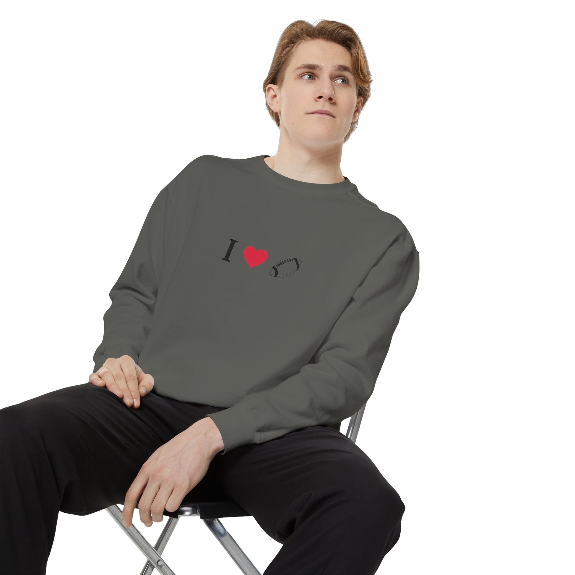 Unisex Sweatshirt, I love Football, Cozy, Perfect for Everyday Wear, Gift Idea for Friends, Couples, and Special Occasions - TRV