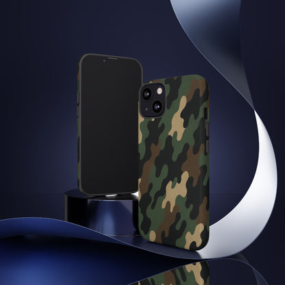 Camouflage tough phone case by Printify, rugged camo design, durable protective cover for smartphones.
