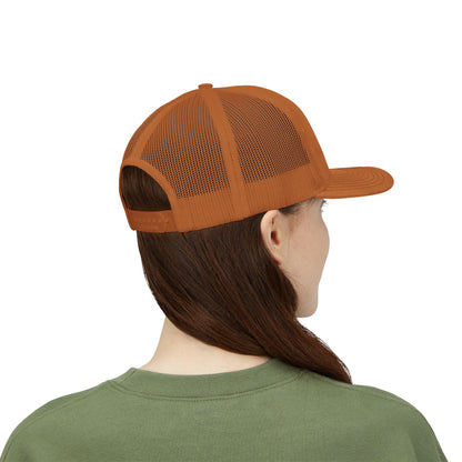 Vintage batter silhouette baseball snapback trucker cap by Printify, featuring classic trucker hat style and adjustable fit.