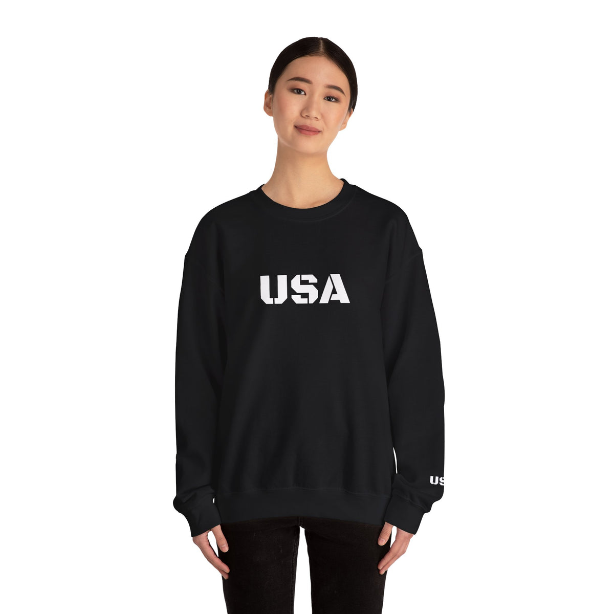 Printify USA crewneck sweatshirt featuring patriotic design, cozy fit, perfect for every season and casual wear.
