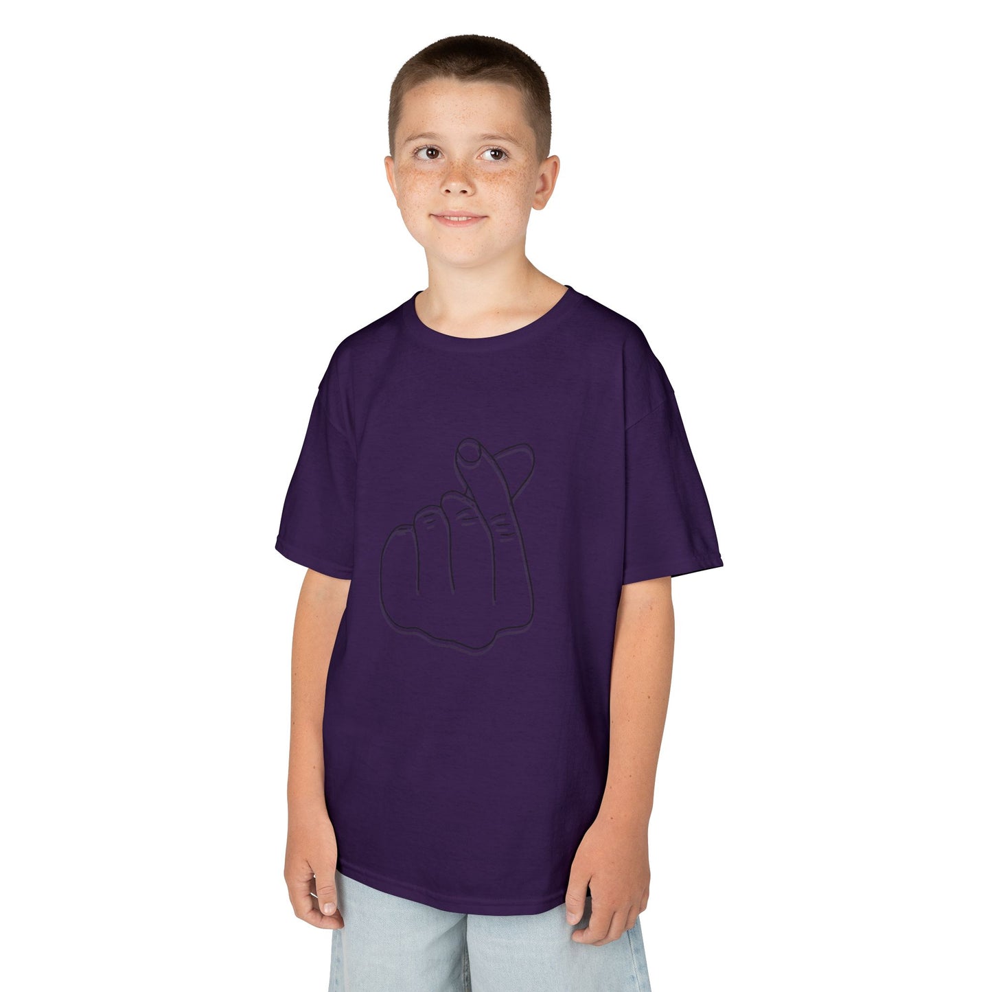 Cute Kids Heavy Cotton Tee - K-Pop Inspired Love Gesture