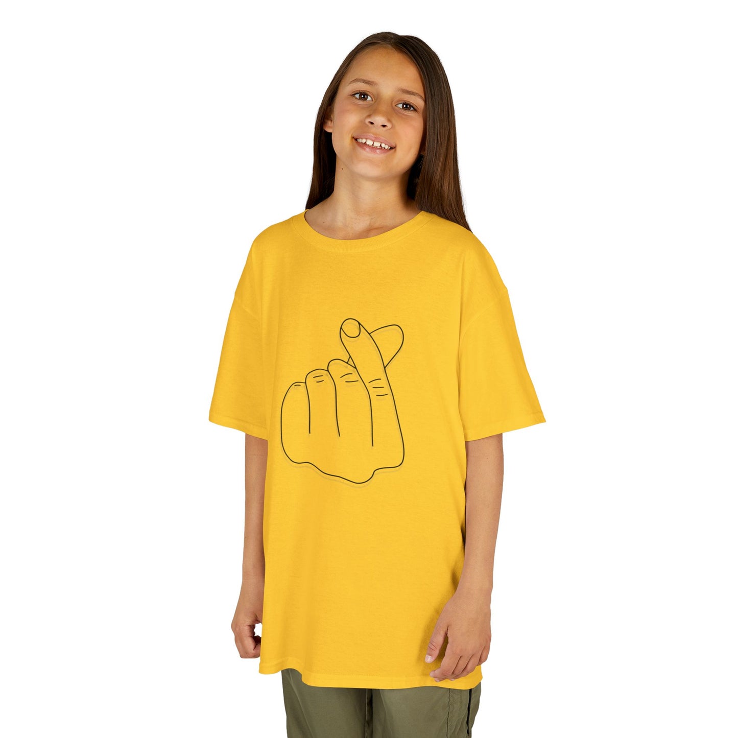 Cute Kids Heavy Cotton Tee - K-Pop Inspired Love Gesture