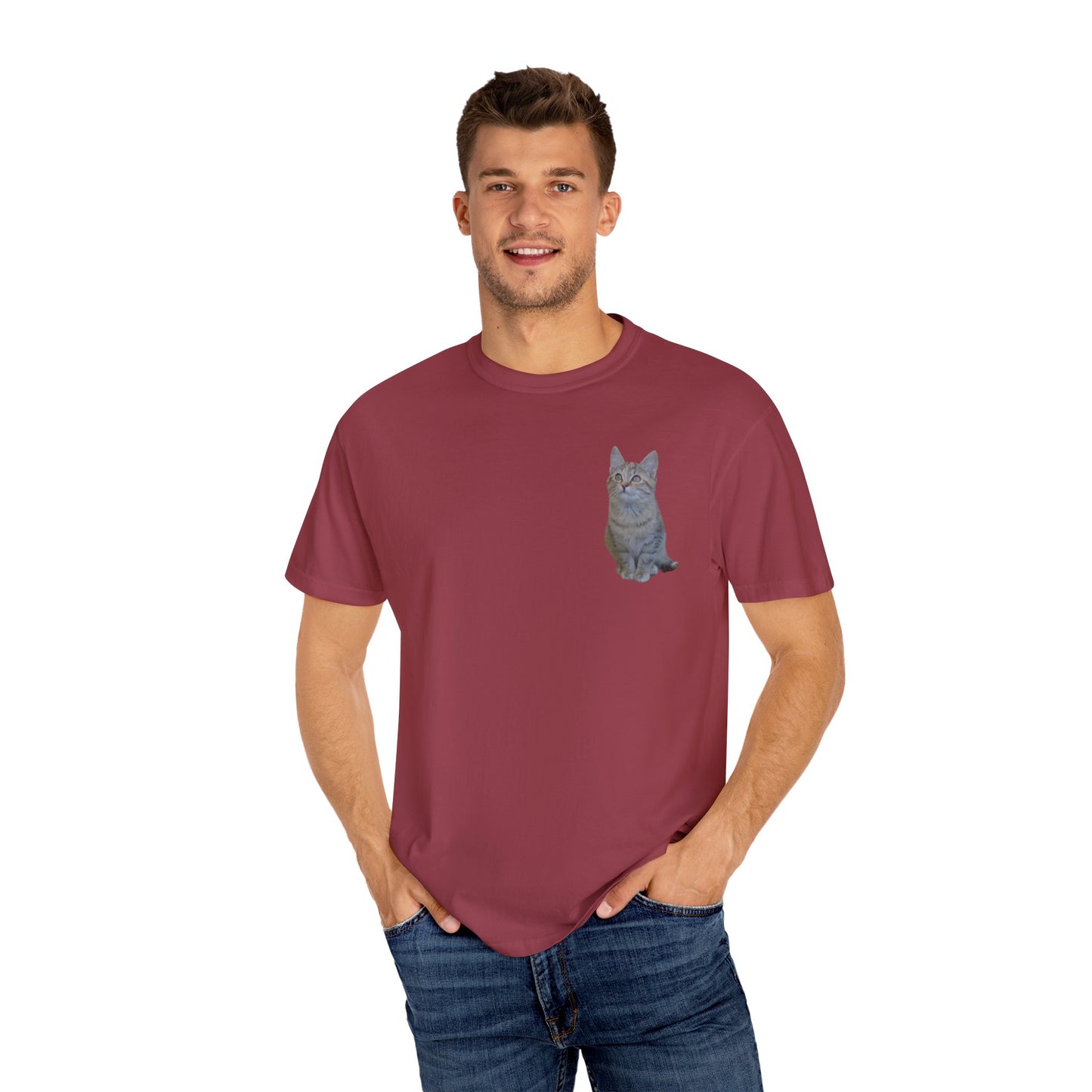 Whimsical Cat Pocket T-Shirt for Cat Lovers - TRV
