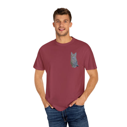 Whimsical Cat Pocket T-Shirt for Cat Lovers - TRV