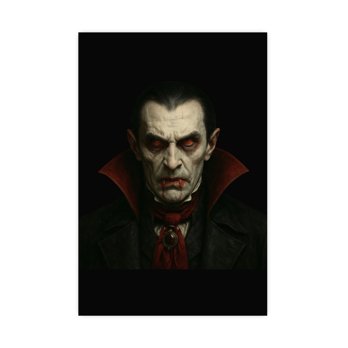 Gothic Vampire Art Poster, Spooky Wall Decor, Horror Room Accent, Perfect for Halloween, Gothic Decor, Home Office Artwork - TRV