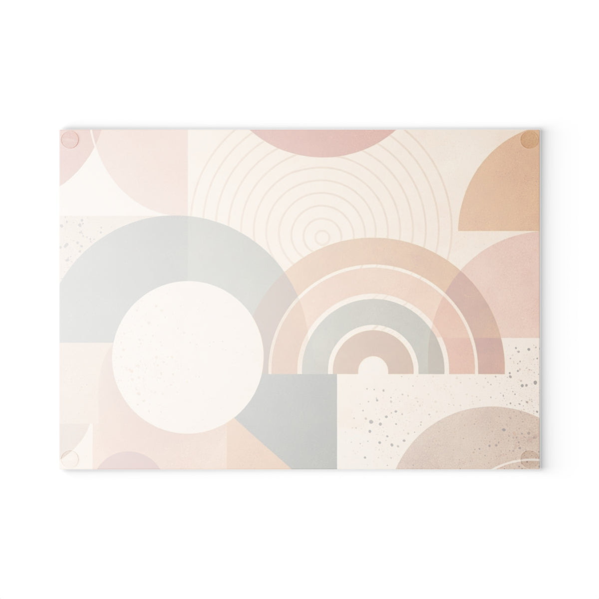 Mid-Century Geometric Glass Cutting Board – Retro Rainbow Kitchen Decor