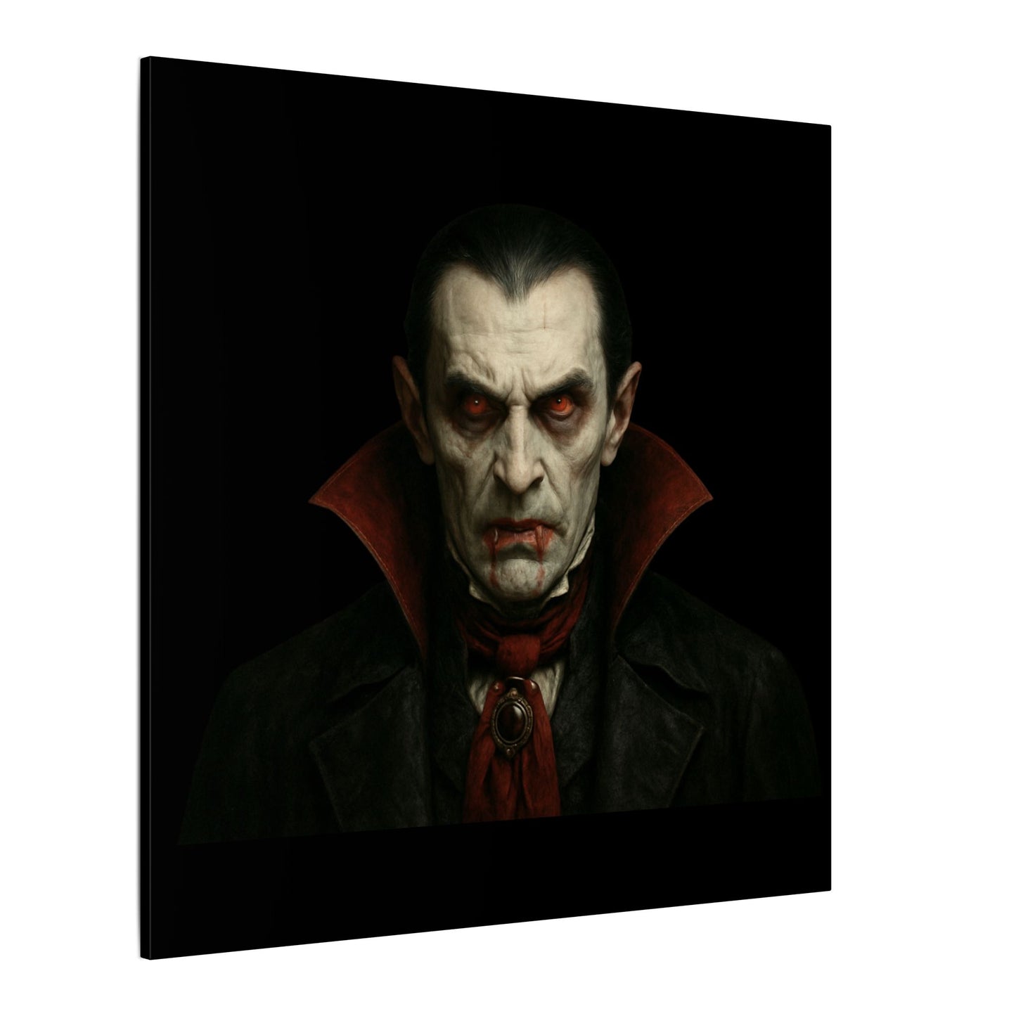 Vampire Portrait Canvas Wall Art – Gothic Dracula Matte Stretched Print