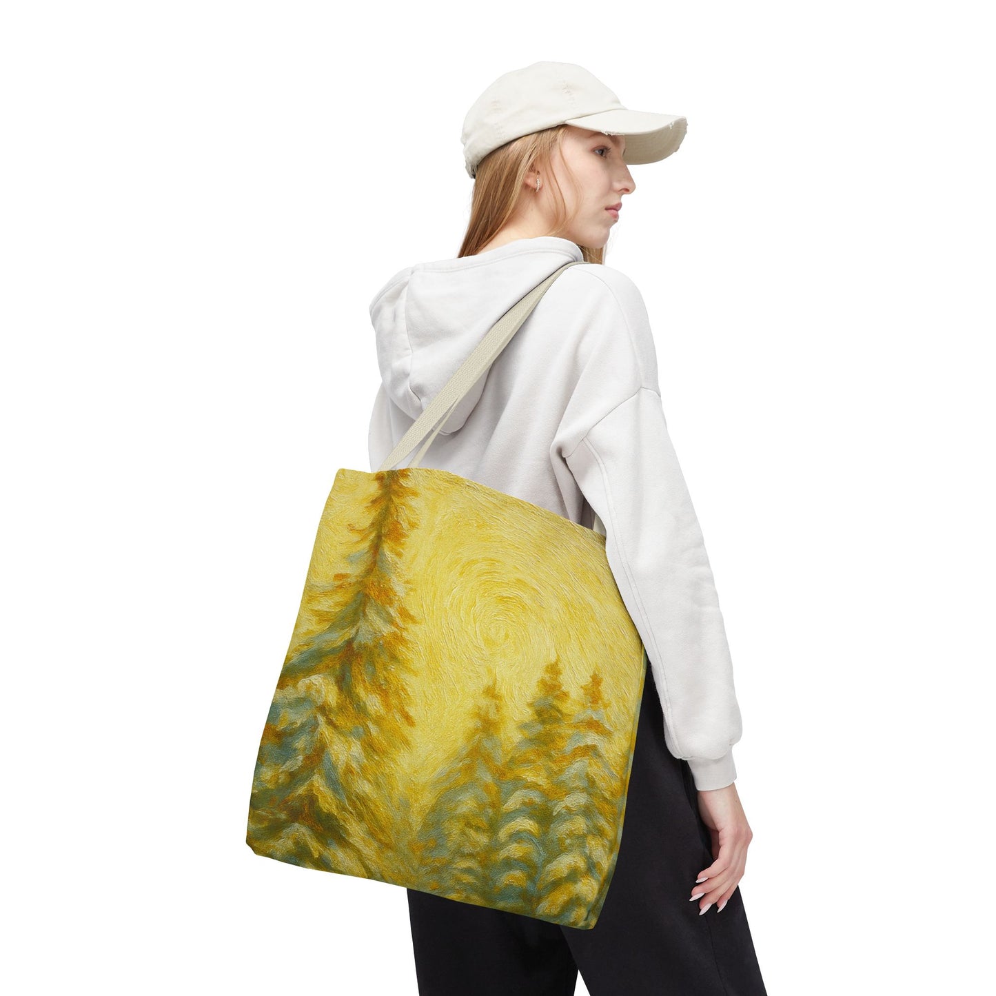 Eco-friendly canvas tote bag with artistic abstract design, ideal for beach or everyday use, by Printify.