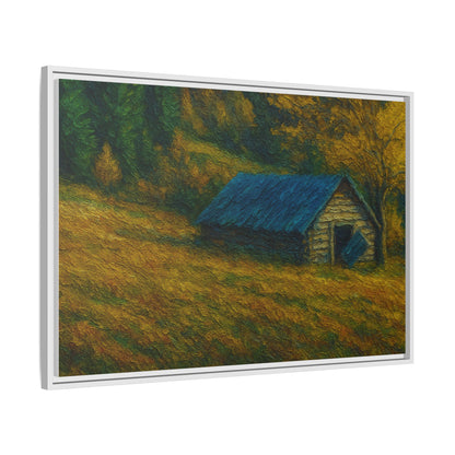 Framed Matte Canvas Print, Rustic Artwork, Farmhouse Decor, Nature Wall Art, Gift for Home, Autumn Decor, Landscape Painting