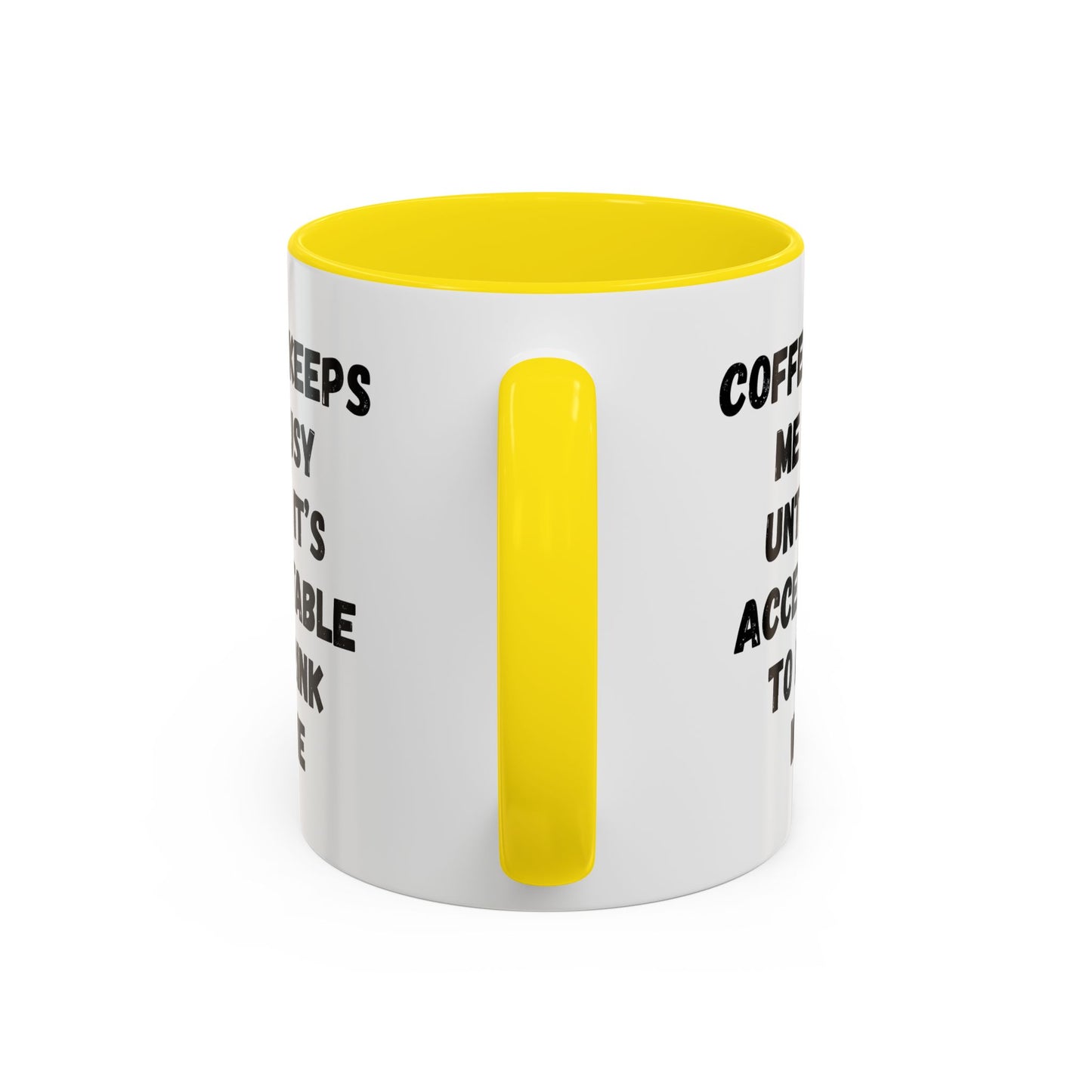 Funny Coffee Mug - "Coffee Keeps Me Busy Until It's Acceptable to Drink Wine" - Great for Mornings, Gifts, Office, Relaxation, Home
