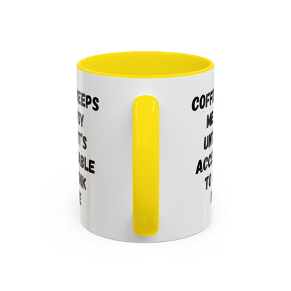 Funny Coffee Mug - "Coffee Keeps Me Busy Until It's Acceptable to Drink Wine" - Great for Mornings, Gifts, Office, Relaxation, Home