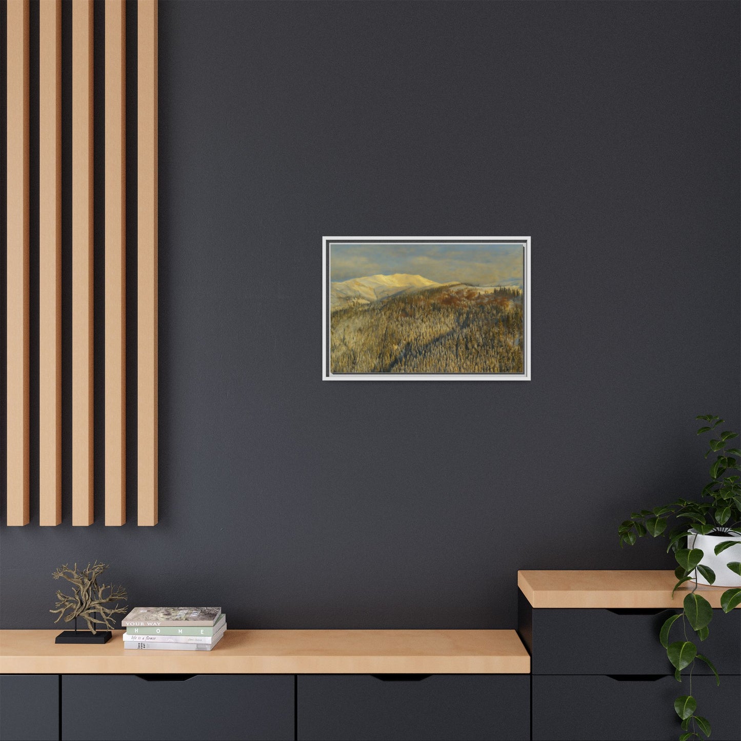 Framed Mountain Canvas Art, Perfect for Home Decor, Nature Wall Art, Gift for Nature Lovers, Cozy Atmosphere - TRV