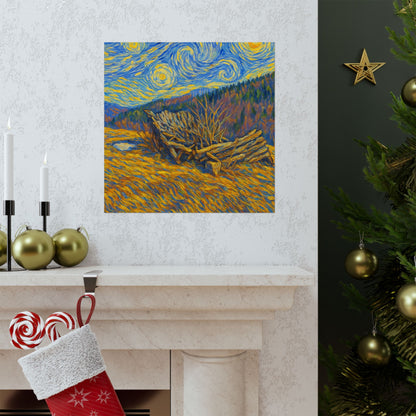 Matte Vertical Posters of Starry Night - Art Print for Home Decor, Wall Art, Gift for Art Lovers, Bacground for Celebrations - TRV