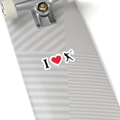 I Love Baseball Kiss-Cut Stickers | Sports Gear, Custom Decals, Laptop Stickers, Gift for Athletes, Motivational Decor - TRV