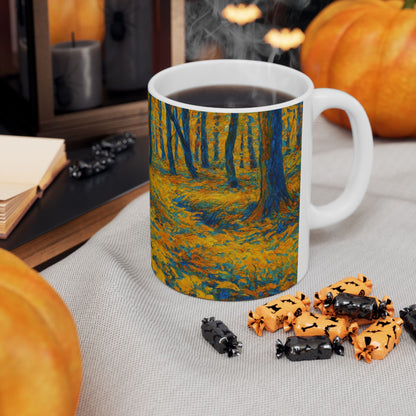 Ceramic Mug - Autumn Forest, Cozy Drinks, Hot Beverages, Nature Lovers Gift, Fall Decor - TRV